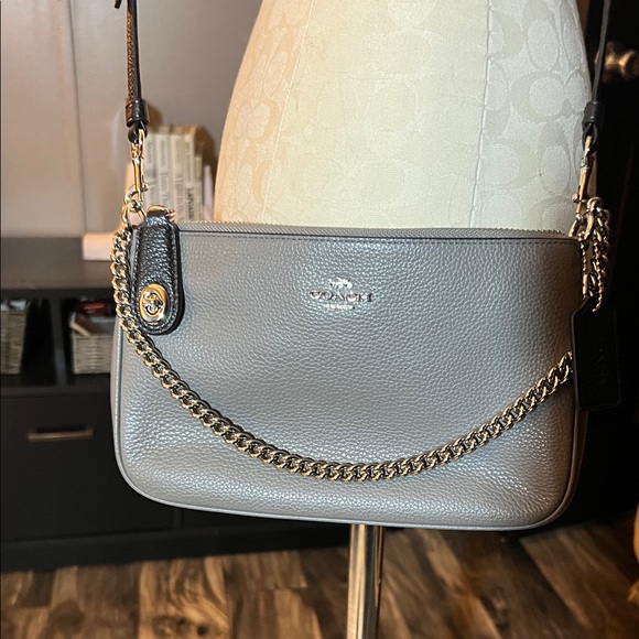 Coach Grey Leather Crossbody Bag - Picture 2 of 6
